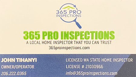 John Tihanyi SOPHI Certified Home Inspector 206-222-0365